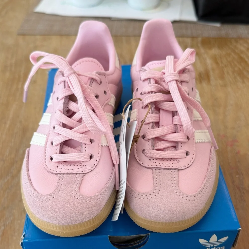 adidas Pink Low-Top Sneakers with Gum Sole